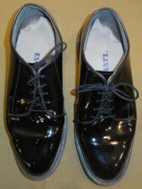 BATES MILITARY ASU PATENT LEATHER HIGH GLOSS MENS SERVICE UNIFORM SHOES 8.5E